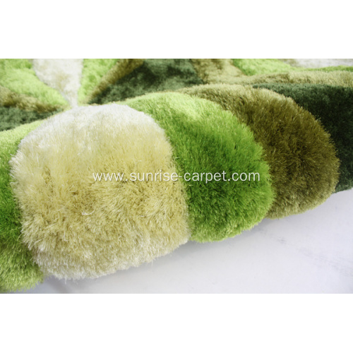 Polyester Silk Shaggy with 3D Design Carpet Rug